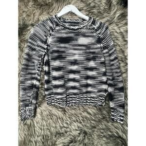 True‎ Religion Blue Grey and White Knit Sweater Women's Size XS